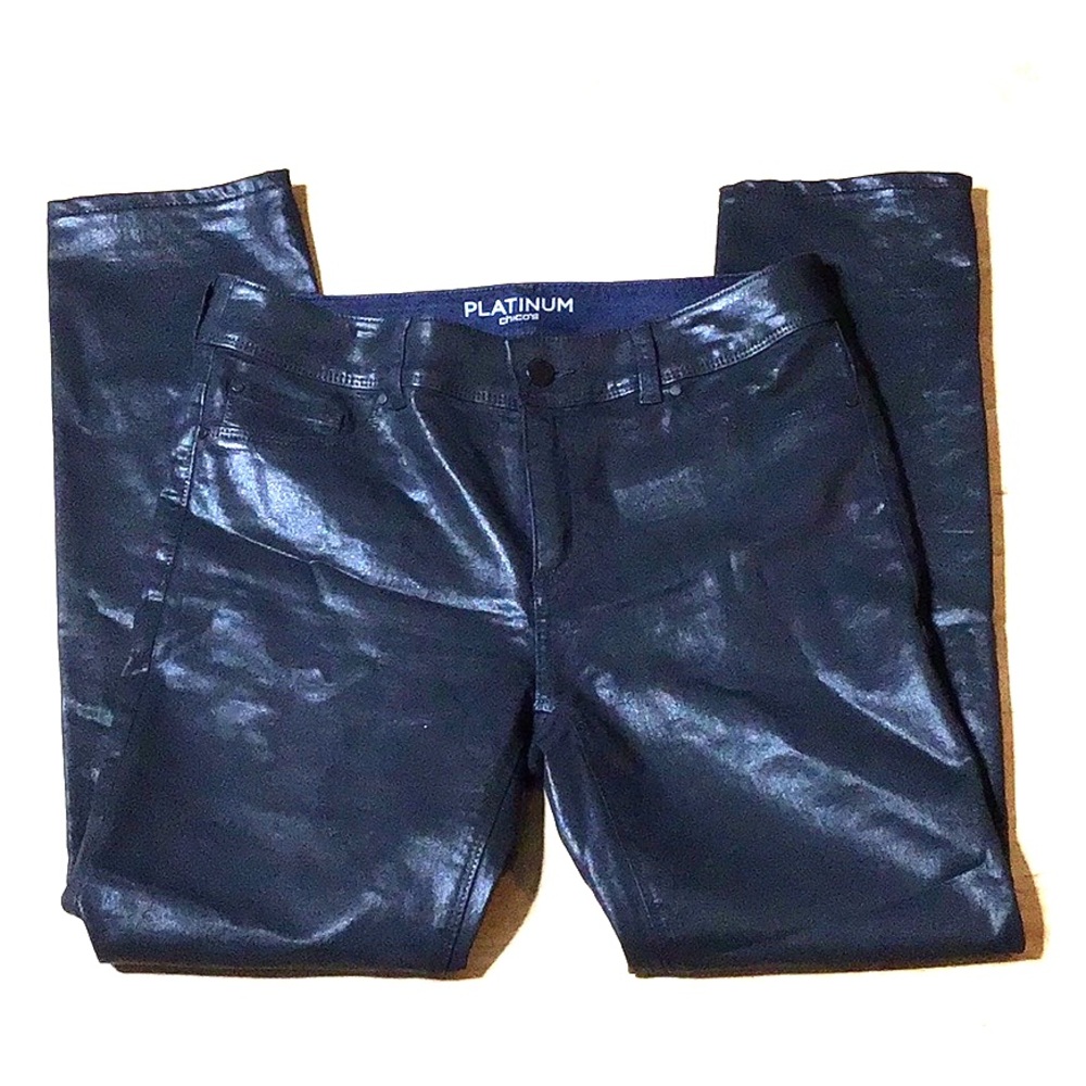 Chico’s Platinum Coated skinny jeans size 0 = 4